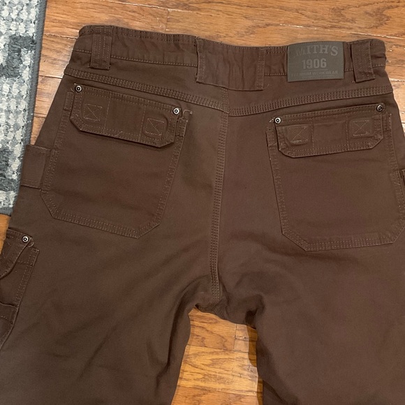 Men's Smith’s Lined Brown Cargo Pants - Picture 3 of 4